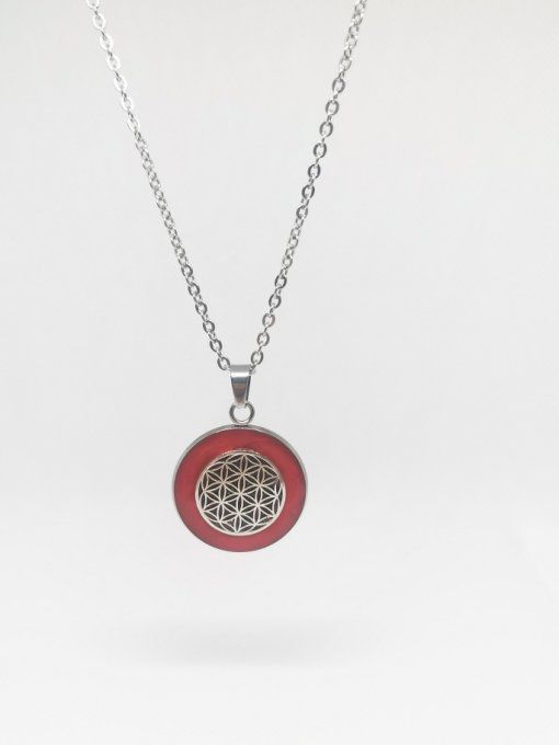 Pendentif argenté arbre ou fleur de vie