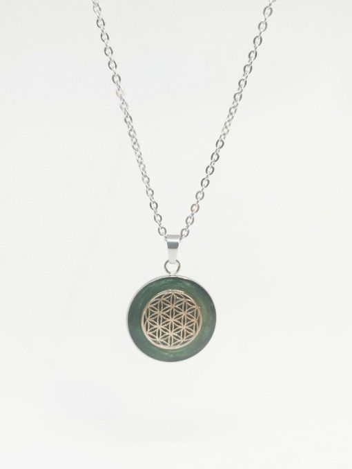 Pendentif argenté arbre ou fleur de vie