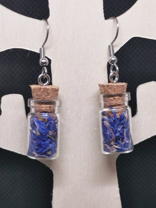 Boucles d'oreilles bleuet