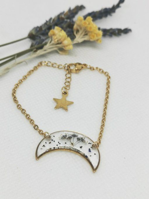 Bracelet fleurs bleues