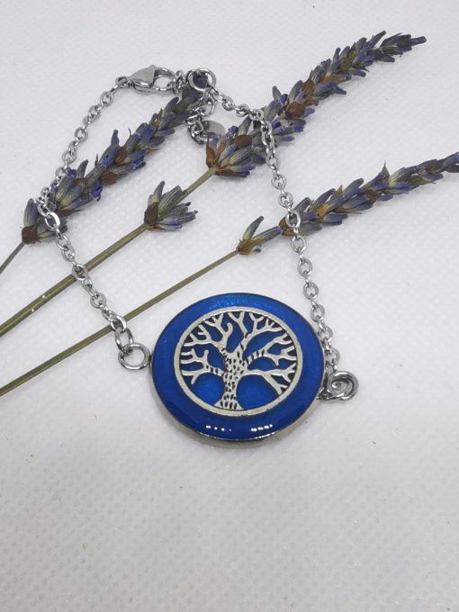 Bracelet argenté arbre ou fleur de vie