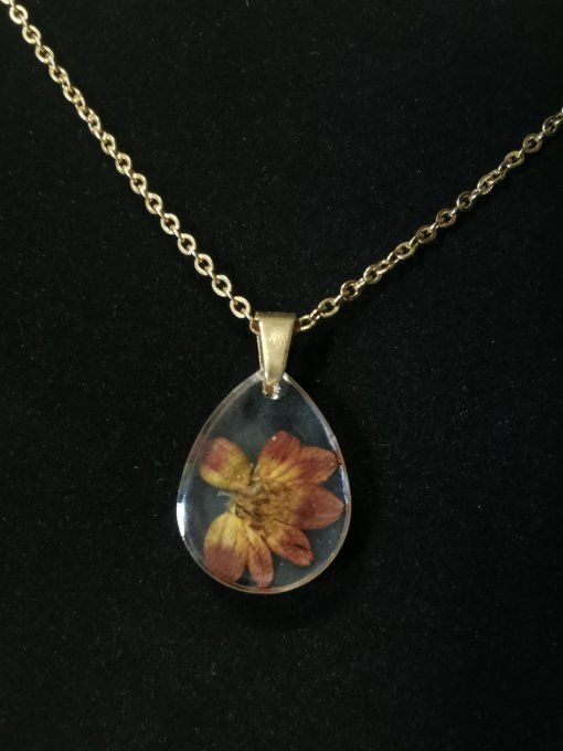 Pendentif goutte orange