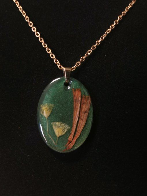 Pendentif  vert orangé 